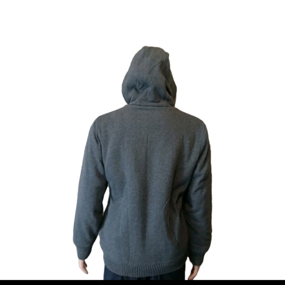 Buffalo David Bitton Sherpa Lining Cotton Jacket Hoodie Mens Size M Gray - Picture 5 of 16